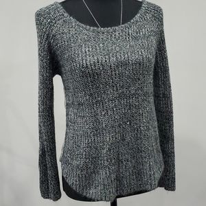 DAHNA Sweater black with white lace sm/med